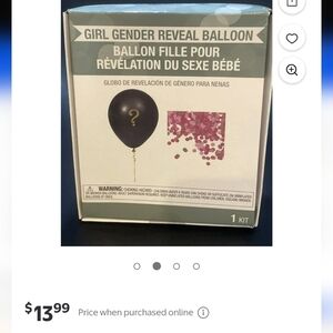 Gender Reveal girl pink Balloon Kit, black Balloon , 36" NIB includes 2